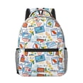 thumbnail image 1 of Goofa Stamp Pattern Comfortable Student Backpack - Ergonomic Design, Durable, Water-Resistant, Multi-Compartment,Travel, and Outdoor Activities, 1 of 5