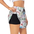 thumbnail image 1 of Goofa Stamp Set Collection Printed Women 2 in 1 Running Shorts,Quick Dry Athletic Workout Shorts,High Waisted Athletic Shorts with Liner Pockets-Medium, 1 of 9