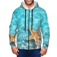 thumbnail image 1 of Goofa Starfish And Seashell On The Beach 1 Pattern Mens Full-zip Hoodie, Zip-up Pullover Hooded Sweatshirt, Kangaroo Pocket Hoodie Ideal for Daily Wear, Travel, and Home-Small, 1 of 5
