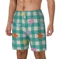 thumbnail image 1 of Goofa Starfish On Checkered Background Printed Men's Swim Trunks Board Shorts Quick Dry Mens Swimming Trunks with Compression Liner,Breathable Fit Hawaii Beach Shorts-Small, 1 of 9