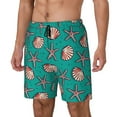 thumbnail image 1 of Goofa Starfish and Shell Printed Men's Swim Trunks Board Shorts Quick Dry Mens Swimming Trunks with Compression Liner,Breathable Fit Hawaii Beach Shorts-Large, 1 of 9