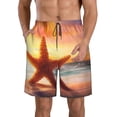thumbnail image 1 of Goofa Starfish Sunset Sea Beach Printed Mens Swim Trunks Summer Quick Dry Short Beach Swimwear Bathing Suits-X-Large, 1 of 9