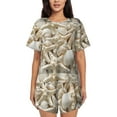 thumbnail image 1 of Goofa Starfish and Sea Shells for Womens Cotton 2 Piece Pajamas Set Classic Short Sleeve Pjs Set Soft Button Down Sleepwear Loungewear-Large, 1 of 7