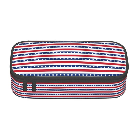 Goofa Stars And Stripes Pattern Pencil Case, Multi- Slot Pencil Pouch, Portable Pencil Bag, Pen Case for& Office