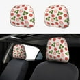 thumbnail image 1 of Goofa Strawberries And Leaf Pattern 2 PCS Car Headrest Cover, Headrest Protector,Universal Interior Car Accessories, 1 of 6