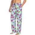 thumbnail image 1 of Goofa Strawberry And Flowers Printed Soft Pajama Pants for Men, Wide Leg Comfy Casual Lounge Yoga Pants-Large, 1 of 9