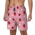 thumbnail image 1 of Goofa Strawberry and Ladybugs Printed Men's Swim Trunks Board Shorts Quick Dry Mens Swimming Trunks with Compression Liner,Breathable Fit Hawaii Beach Shorts-, 1 of 9