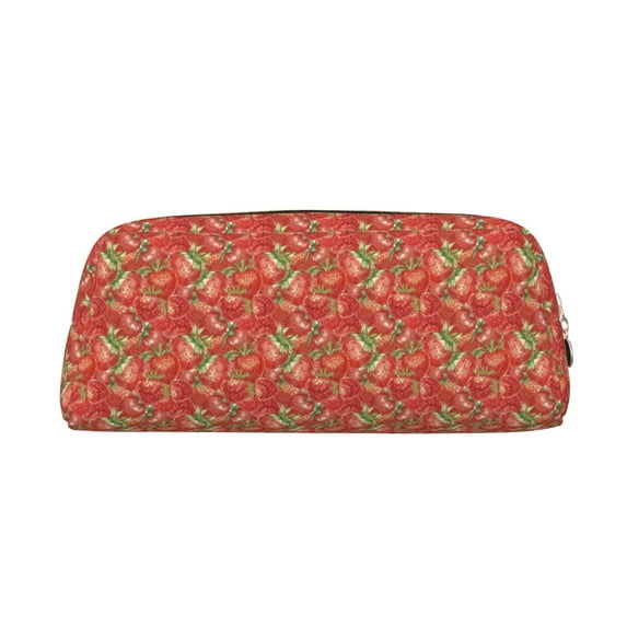 Goofa Strawberry Pattern Leather Pencil Case, Pencil Pouch, Pencil Bag, Pen Case, Pen Pouch, Pen Bag, Pencil Pouches, Pencil Bags,College Pencil Case