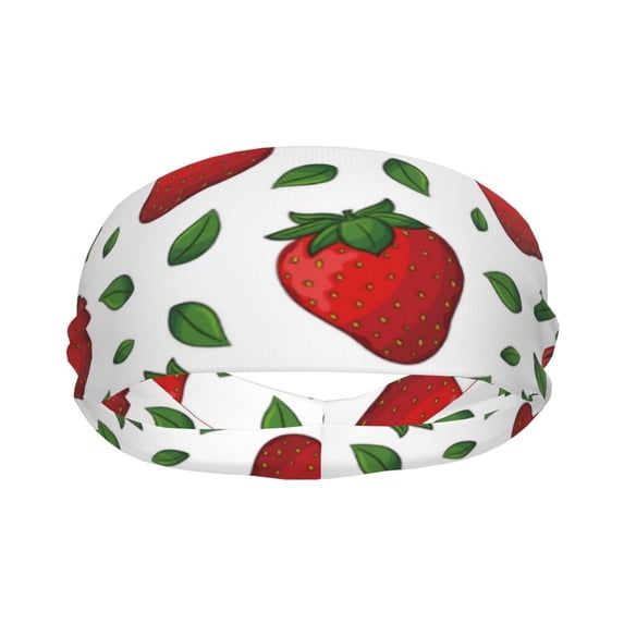 Goofa Strawberry Pattern Sweatbands Sports Headband for Men & Women,Moisture Wicking Athletic headband,Breathable Sweatband,Sports accessories,Workout gear