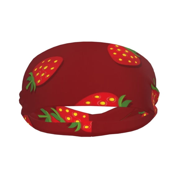 Goofa Strawberry Pattern Sweatbands Sports Headband for Men & Women,Moisture Wicking Athletic headband,Breathable Sweatband,Sports accessories,Workout gear