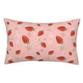 thumbnail image 1 of Goofa Strawberry Print Plush Throw Pillow Case, Soft Velvet with Hidden Zipper, Decorative Cushion Cover for Sofa, Bed, Car, and Home Décor-20"x30", 1 of 6
