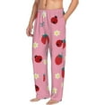 thumbnail image 1 of Goofa Strawberry and Ladybugs Printed Soft Pajama Pants for Men, Wide Leg Comfy Casual Lounge Yoga Pants-XX-Large, 1 of 9