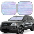 thumbnail image 1 of Goofa Striped Gradient Pattern 2 Piece Car Windshield Sun Shade Foldable | Front Windshield Shade for Sun, Heat and UV Rays | Sunshade for Car Front Window-Medium, 1 of 7
