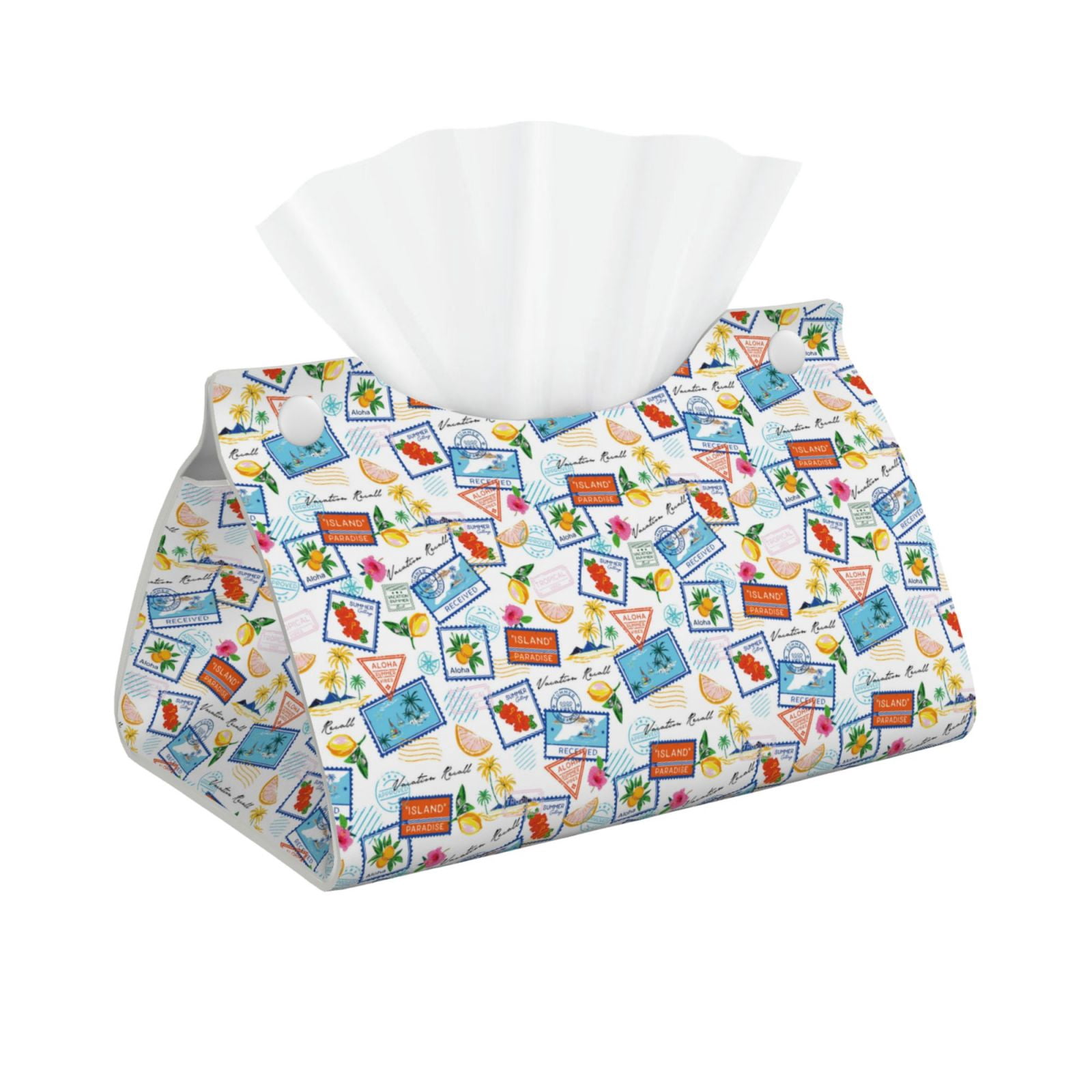 Triangular Tissue Box Goofa Summer Stamp Pattern Triangle Square Tissue Box Cover, Modern PVC ...