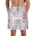thumbnail image 1 of Goofa Summer with Flamingo Printed Mens Swim Trunks Summer Quick Dry Short Beach Swimwear Bathing Suits-Large, 1 of 9