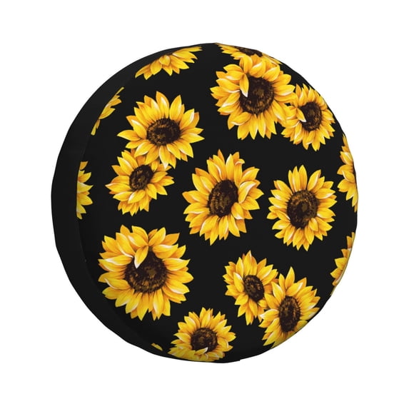 Goofa Sunflower 6 Pattern Universal Tire Cover for Jeep, SUV, Truck, and Trailer – Waterproof, UV-Resistant,Easy to Install, Fits 14"-17" Tires-17 inch
