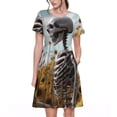 thumbnail image 1 of Goofa Sunflower Butterfly Skull Pattern Women Summer Short Sleeve Midi Dress with Pockets Casual Aline Flowy Tshirt Dress Vocation Beach Sundress, 1 of 6