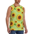 thumbnail image 1 of Goofa Sunflower Leaves Printed Men's Sleeveless T-Shirt - Athletic Gym Workout Tank Top for Men - Moisture-Wicking, UPF 30+ Quick-Dry Muscle Tee-X-Large, 1 of 8