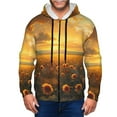 thumbnail image 1 of Goofa Sunflower Sunset Rainfall Pattern Mens Full-zip Hoodie, Zip-up Pullover Hooded Sweatshirt, Kangaroo Pocket Hoodie Ideal for Daily Wear, Travel, and Home-X-Large, 1 of 5
