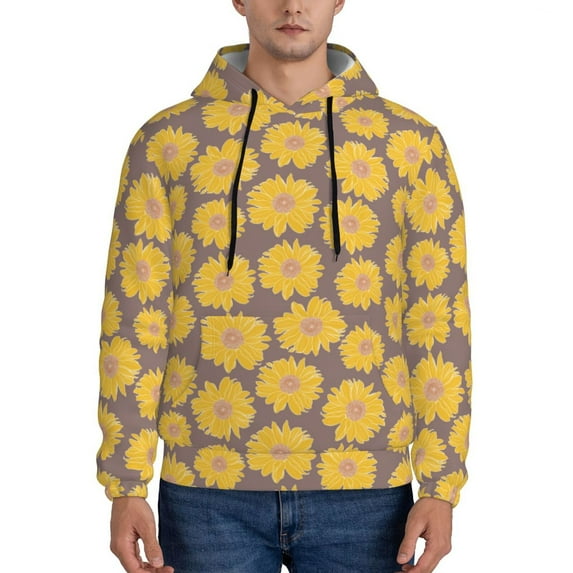 Goofa Sunflower for Men's Hooded Sweatshirt - Lightweight Pullover Hoodie with Kangaroo Pocket, Perfect for Everyday Wear-3X-Large