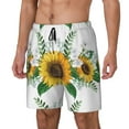thumbnail image 1 of Goofa Sunflowers (2) Printed Men's Swim Trunks Board Shorts Quick Dry Mens Swimming Trunks with Compression Liner,Breathable Fit Hawaii Beach Shorts-Small, 1 of 9