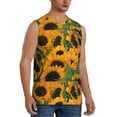 thumbnail image 1 of Goofa Sunflowers 7 Printed Men's Sleeveless T-Shirt - Athletic Gym Workout Tank Top for Men - Moisture-Wicking, UPF 30+ Quick-Dry Muscle Tee-XX-Large, 1 of 8