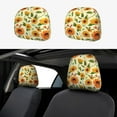 thumbnail image 1 of Goofa Sunflowers And Butterflies Pattern 2 PCS Car Headrest Cover, Headrest Protector,Universal Interior Car Accessories, 1 of 6