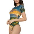 thumbnail image 1 of Goofa Sunflowers At Sunset Printed Women Rash Guard Short Sleeve,Tummy control Swimsuit Surfing Swimsuit Bathing Suit One Piece Swimsuit UPF 50-XX-Large, 1 of 9