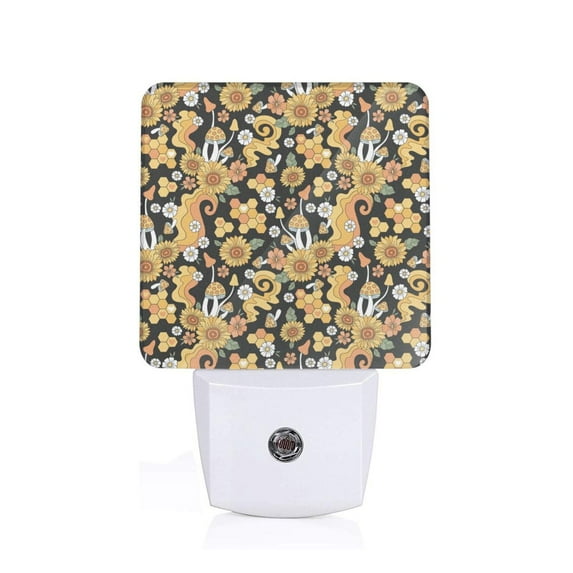 Goofa Sunflowers Bee Night Light, Plug-in, Dusk to Dawn Sensor, Warm White, Ambient Lighting, Ideal Kids Adults Nightlight-UK