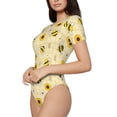 thumbnail image 1 of Goofa Sunflowers Bee Printed Women Rash Guard Short Sleeve,Tummy control Swimsuit Surfing Swimsuit Bathing Suit One Piece Swimsuit UPF 50-, 1 of 9