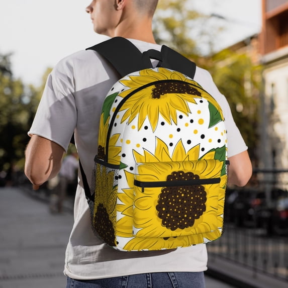 Goofa Sunflowers Print Casual Backpack for Women Men,Waterproof High School Bookbag,Lightweight Travel Daypack,Classic College Backpack,Laptob Backpack