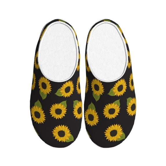 Goofa Sunflowers Print Womens Mens Cotton Lightweight House Slippers , Washable Home Slippers,Indoor Comfy Bedroom Cozy Slippers-40/41