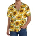 thumbnail image 1 of Goofa Sunflowers Printed Men's Casual Short-sleeved Shirt,Lightweight Breathable Button-down,Summer Casual men's top,Versatile Fashion shirt-Medium, 1 of 7