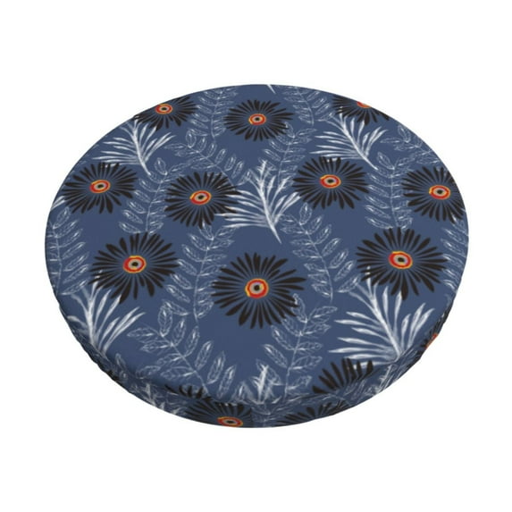 Goofa Sunflowers Printed Stool Covers Round, Waterproof Round Bar Stool Covers Anti-Slip Round Bar Stool Seat Cover with Elastic Bands Durable -14 inch