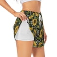 thumbnail image 1 of Goofa Sunflowers Printed Women 2 in 1 Running Shorts,Quick Dry Athletic Workout Shorts,High Waisted Athletic Shorts with Liner Pockets-Large, 1 of 9
