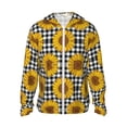 thumbnail image 1 of Goofa Sunflowers Printed Women's UPF 50+ Sun Protection Hoodie Jacket Lightweight Long Sleeve Sun Shirt for Women with Pocket Hiking Outdoor-Medium, 1 of 9