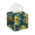 thumbnail image 1 of Goofa Sunflowers Tissue Box Cover PVC Leather Tissue Holder Square Facial Tissue Case Facial Paper Organizer Dispenser for Bathroom, Vanity Countertop, 1 of 8