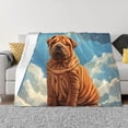 thumbnail image 1 of Goofa Sunshine Cloud Bulldog Pattern Fleece Throw Blanket for Couch, Soft Checkered Flannel Blanket for Sofa, Warm Cozy Decorative Blanket Fall Decor Gift-80"x60", 1 of 6