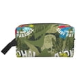 thumbnail image 1 of Goofa Surfing Dinosaur Printed Toiletry Bag with Handle,Large Capacity Travel Makeup Cosmetic Bag for Women, Carry on Airport Airline Compliant Bag, 1 of 9