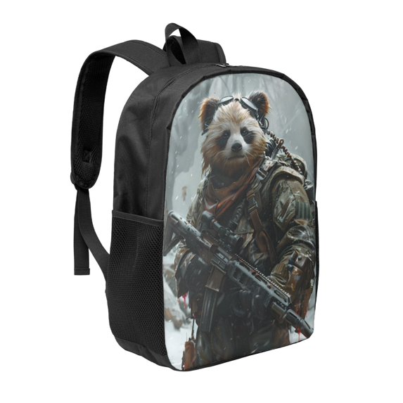Goofa Surreal Panda Warrior Pattern 17in Student Backpack - School, Travel, Work Bookbag -Laptop Backpack,Water Resistant College School Computer Bag