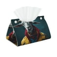 thumbnail image 1 of Goofa Surrealist Goat Pattern Triangle Square Tissue Box Cover, Modern PVC Leathe Facial Paper Holder,Decorative Holder/Organizer for Bathroom Vanity Countertop, 1 of 9