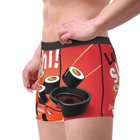 Goofa Sushi Printed Men's Boxer Briefs Underwear, Moisture-Wicking Underwear, Trunk,Soft and Breathable Cotton Underwear-