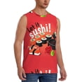 thumbnail image 1 of Goofa Sushi Printed Men's Sleeveless T-Shirt - Athletic Gym Workout Tank Top for Men - Moisture-Wicking, UPF 30+ Quick-Dry Muscle Tee-X-Large, 1 of 8