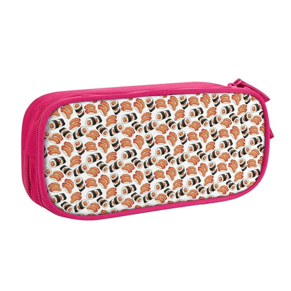 Goofa Sushi Roll Pattern Big Capacity Pencil Pen Case Office College Large Storage High Capacity Bag Pouch Holder Box Organizer