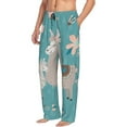 thumbnail image 1 of Goofa Teal Mama Llama Printed Soft Pajama Pants for Men, Wide Leg Comfy Casual Lounge Yoga Pants-Medium, 1 of 9
