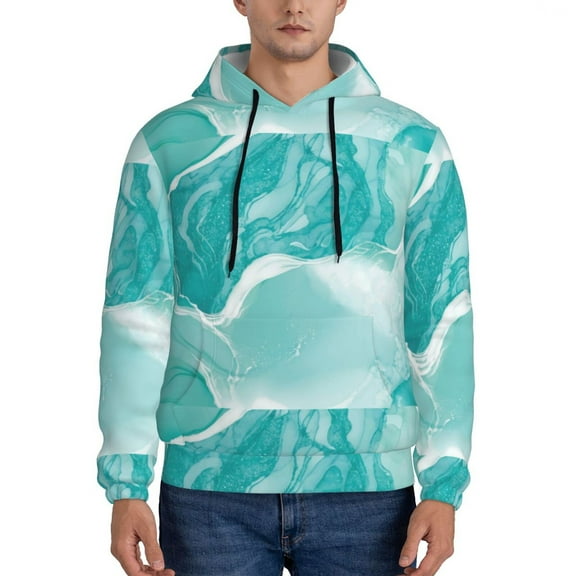 Goofa Teal Turquoise 1 for Men's Hooded Sweatshirt - Lightweight Pullover Hoodie with Kangaroo Pocket, Perfect for Everyday Wear-Small