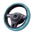 thumbnail image 1 of Goofa Teal Turquoise Fluid Stripes Pattern Elastic Stretch Steering Wheel Cover,Universal 15 inch, Microfiber Breathable Ice Silk, Anti-Slip, Odorless, Easy Carry, 1 of 8