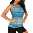 thumbnail image 1 of Goofa Teal Turquoise Fluid Stripes Printed Womens Workout Tops for Women Sleeveless Yoga Shirts Athletic Running Tank Tops Sleeveless Gym Clothes Workout Apparel-Small, 1 of 9