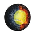 thumbnail image 1 of Goofa Tennis Ball In Fire And Water Pattern Universal Tire Cover for Jeep, SUV, Truck, and Trailer – Waterproof, UV-Resistant,Easy to Install, Fits 14"-17" Tires-16 inch, 1 of 5