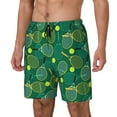 thumbnail image 1 of Goofa Tennis Rackets and Balls Printed Men's Swim Trunks Board Shorts Quick Dry Mens Swimming Trunks with Compression Liner,Breathable Fit Hawaii Beach Shorts-3X-Large, 1 of 9